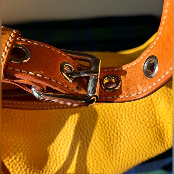 Yellow Leather Dooney & Bourke Hobo Shoulder Bag - Picture 2 of 7